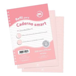 Refil para Caderno Universitário Smart Rosa 48 folhas  | Dac 1
