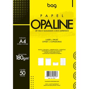 Papel A4 Opaline Com 50 Folhas 180G Branco | Bag 1