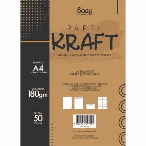 Papel A4 Kraft 180g Com 50 Folhas | Bag 1