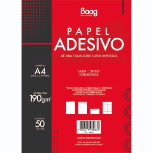 Papel A4 Adesivo Brilho 180g Com 50 Folhas | Bag 1