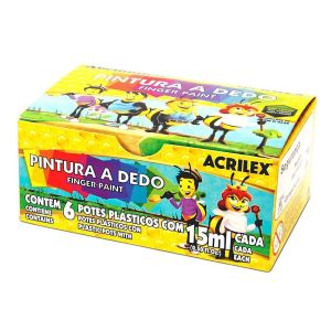 Tinta Guache CX. 6 Cores 15 ml Cada Pote - Acrilex 1
